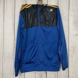 Adidas Men's Small Multicolor Hooded Full Zip Windbreaker Track Jacket